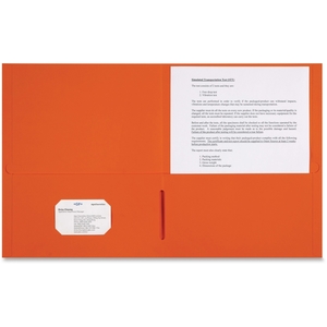 Sparco Products 78551 2-Pocket Portfolio, 25/Bx, Bright Orange by Sparco