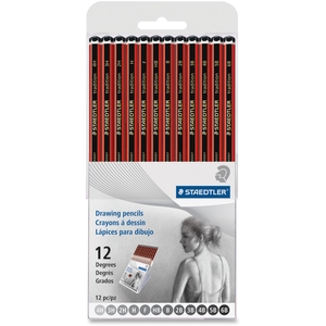 Staedtler Mars GmbH & Co. 110SCB12A6 Tradition Soft Drawing Pencil Set, 12-Piece, Red/Black by Staedtler