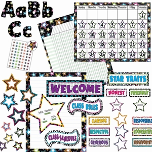 TEACHER CREATED RESOURCES 9587 Set, Fancy Stars, 18"Wx30-1/4"Lx1/2"H, Mi by Teacher Created Resources