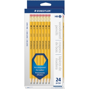 Staedtler Mars GmbH & Co. 13247C24A6 Pre-Sharpened No.2 Pencils, 24/Bx, Yellow by Staedtler