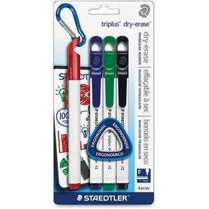 Staedtler Mars GmbH & Co. 3471SBK4A6 Triplus Dry-Erase Markers, Fine Tip, 4/PK, Assorted by Staedtler