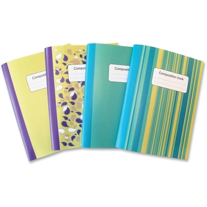 Composition Book, 7-1/2"X10", 4/Pk, Multi by Sparco