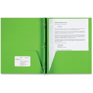 Tops Products 78542 2-Pocket Folder, 3 Prong, 25/Bx, Apple Green by Sparco