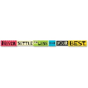 TREND ENTERPRISES, INC. 25212 Banner, Never Settle, Reusable, Mi by Trend