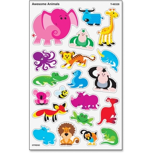 TREND ENTERPRISES, INC. 46328 Stickers, Awesome Animals, 160 Ea/Pk, Mi by Trend