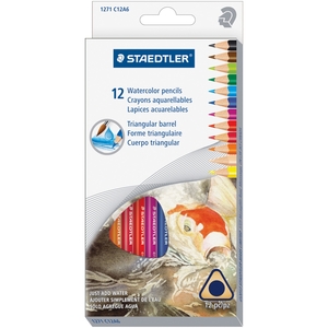 Staedtler Mars GmbH & Co. 1271C12A6 Watercolour Pencil Set, 12-Piece, Multi by Staedtler