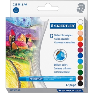 Staedtler Mars GmbH & Co. 223 M12 A6 Std93097 - Staedtler Watercolour Crayons, Assorted Colours, 12/Pk by Staedtler