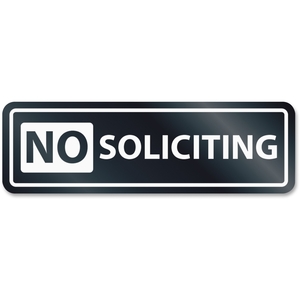 U.S. Stamp & Sign 9435 No Soliciting Window Sign, 2-1/2"X8-1/2", White by U.S. Stamp & Sign