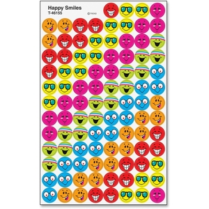 TREND ENTERPRISES, INC. 46155 Stickers, Happy Smiles, 800 Ea/Pk, Mi by Trend