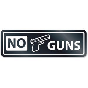 U.S. Stamp & Sign 9436 No Guns Window Sign, White by U.S. Stamp & Sign