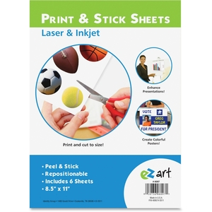 U.S. Stamp & Sign 6097 Ez Art Peel/Sticker Sheets, 8-1/2"X11", 6/Pk, Multi by U.S. Stamp & Sign