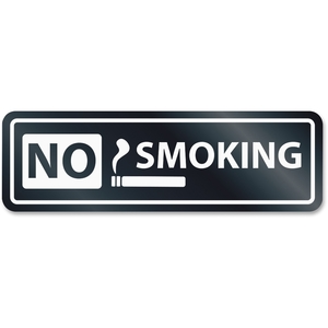 U.S. Stamp & Sign 9432 No Smoking Window Sign, 2-1/2"X8-1/2", White by U.S. Stamp & Sign