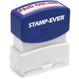 U.S. Stamp & Sign 8865 Pre-Inked Stamp, Paid Online, 9-/16"X1-11/16", Red by U.S. Stamp & Sign