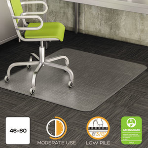 Deflecto Corporation CM13443F DuraMat Moderate Use Chair Mat for Low Pile Carpet, Beveled, 46 x 60, Clear by DEFLECTO CORPORATION