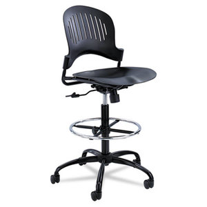 Safco Products 3386BL Zippi Plastic Extended-Height Chair, Black by SAFCO PRODUCTS