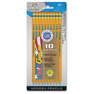 MEGA Brands, Inc CYD19 Pre-Sharpened Pencils, No 2 Hb, 10/Pk, Gold by The Board Dudes