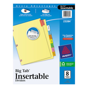 Avery 23284 Insertable Big Tab Dividers, 8-Tab, Letter by AVERY-DENNISON