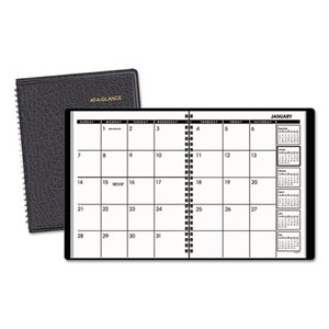 AT-A-GLANCE 70-120-05 Monthly Planner, 6 7/8 x 8 3/4, Black, 2016 by AT-A-GLANCE