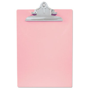 Recycled Plastic Clipboards, 1" Capacity, Holds 8 1/2w x 12h, Pink by SAUNDERS MFG. CO., INC.