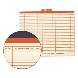 SMEAD MANUFACTURING COMPANY 51910 Charge-Out Record Guides, 1/5, Red "OUT" Tab, Manila, Letter, 100/Box by SMEAD MANUFACTURING CO.