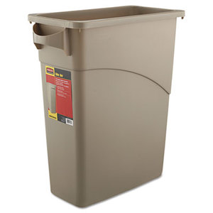 RUBBERMAID COMMERCIAL PROD. RCP 3541 BEI Slim Jim Waste Receptacle, Rectangular, Plastic, 15.875gal, Beige by RUBBERMAID COMMERCIAL PROD.