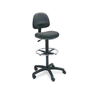 Safco Products 3401BL Precision Extended Height Swivel Stool w/Adjustable Footring, Black Fabric by SAFCO PRODUCTS