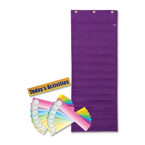 PACON CORPORATION 20410 Pocket Chart, Dry Erase Activity, 13"x34", Purple by Pacon