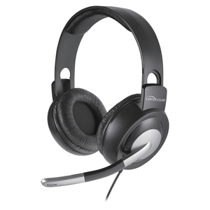 Compucessory 15158 Multimedia Stereo Headset, Mic, 8'L Cord, Grey/Silver by Compucessory
