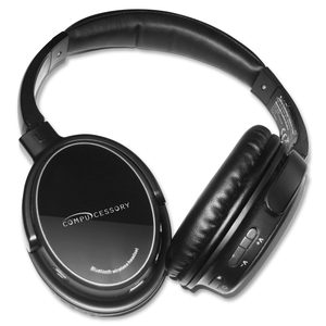 Compucessory 28287 Hi-F- Bluetooth Headphone-Receiver w/Mic, Black/Silver by Compucessory