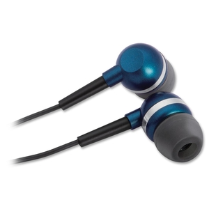 Compucessory 15150 Ultralight Earbuds, w/Cushions, 47" Cord, Blue/Silver by Compucessory