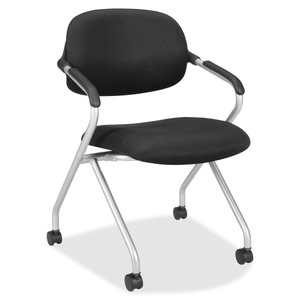 BASYX HVL303.MM10.X VL303 Series Nesting Arm Chair, Black/Silver by BASYX