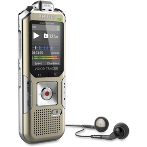 Digital Voice Tracer,w/3 Built-In Mics,w/Remote,4GB Mem,GDSR by Philips