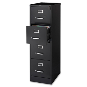 Lorell Furniture 42294 Vertical File, 22" Deep, 4-Dwr, Letter, 15"x22"x52", BK by Lorell