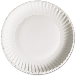 AJM Packaging Corporation PP9GRA Paper Plates, Recycled, 9" Plate, 1000/CT, White by AJM