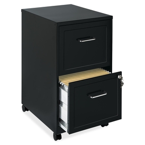 Steel Mobile File Cabinet, 2-Dr, 14-1/4"X18"X24-1/2", Bk by Lorell