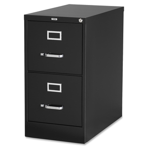 Lorell Furniture 42291 Vertical File, 22" Deep, 2-Dwr, Letter, 15"x22",28-3/8", BK by Lorell