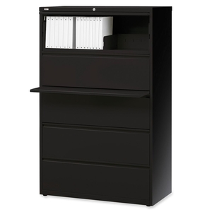 Lorell Furniture 60551 Lateral File,5-Drawer,36"x18-5/8"x67-5/8",Black by Lorell