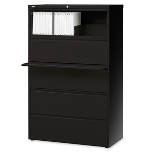 Lorell Furniture 60550 Lateral File,5-Drawer,42"x18-5/8"x67-5/8",Black by Lorell