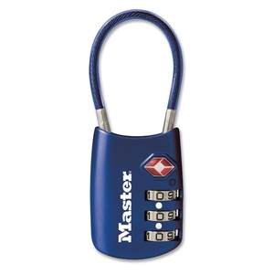 Master Lock, LLC 4688DBLU Cable Lock, Combination, 1-1/8", Blue by Master Lock