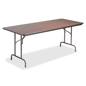 Lorell Furniture 65761 Folding Table, 96"x30"x29", Mahogany by Lorell