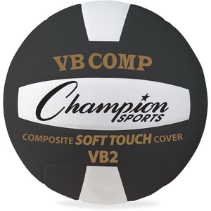 CHAMPION SPORTS VB2BK Composite Volleball, Official Size, Black/White by Champion Sports