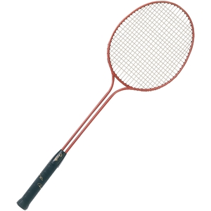 Double Steel Shaft Badminton Racket, Steel/Red by Champion Sports