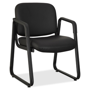 Lorell Furniture 84577 Guest Chair, 24-3/4"x26"x33-1/2", Leather/Black by Lorell