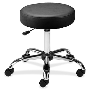 Pneumatic Height Stool, Backless, 24"x24"x23", Black by Lorell