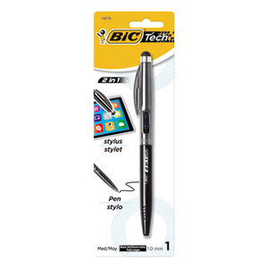 BIC BPSTP11S-BK Tech 2 in 1 Retractable Ball Pen and Stylus, Silver by BIC CORP.