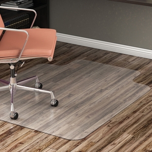 Lorell Furniture 69167 Hard Floor Chairmat,1/16" Thick, 45"x53",Lip 25"x12",CL by Lorell