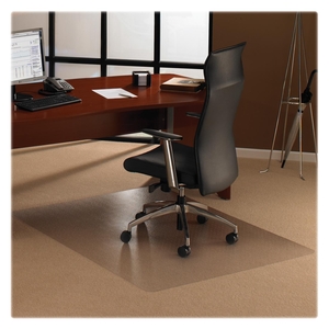 Floortex 118923ER Chairmat, w/Grippers, Low/Med Pile, Rectangular, 35"x47", CL by Cleartex