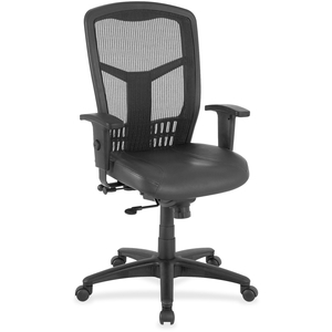 Cosco Industries, Inc 86207 Executive Chair, Side/Synchr, 28"x28"x45", Black Leather by Lorell