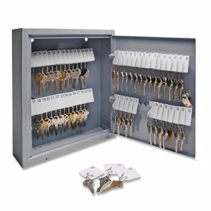 Sparco Products 15602 Secure Key Cabinet, Key Lock, 10"x3"x12", 60 Keys, GY by Sparco