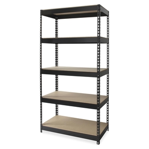 Lorell Furniture 60648 Riveted Steel Shelving, 48"x24"x84", Black by Lorell